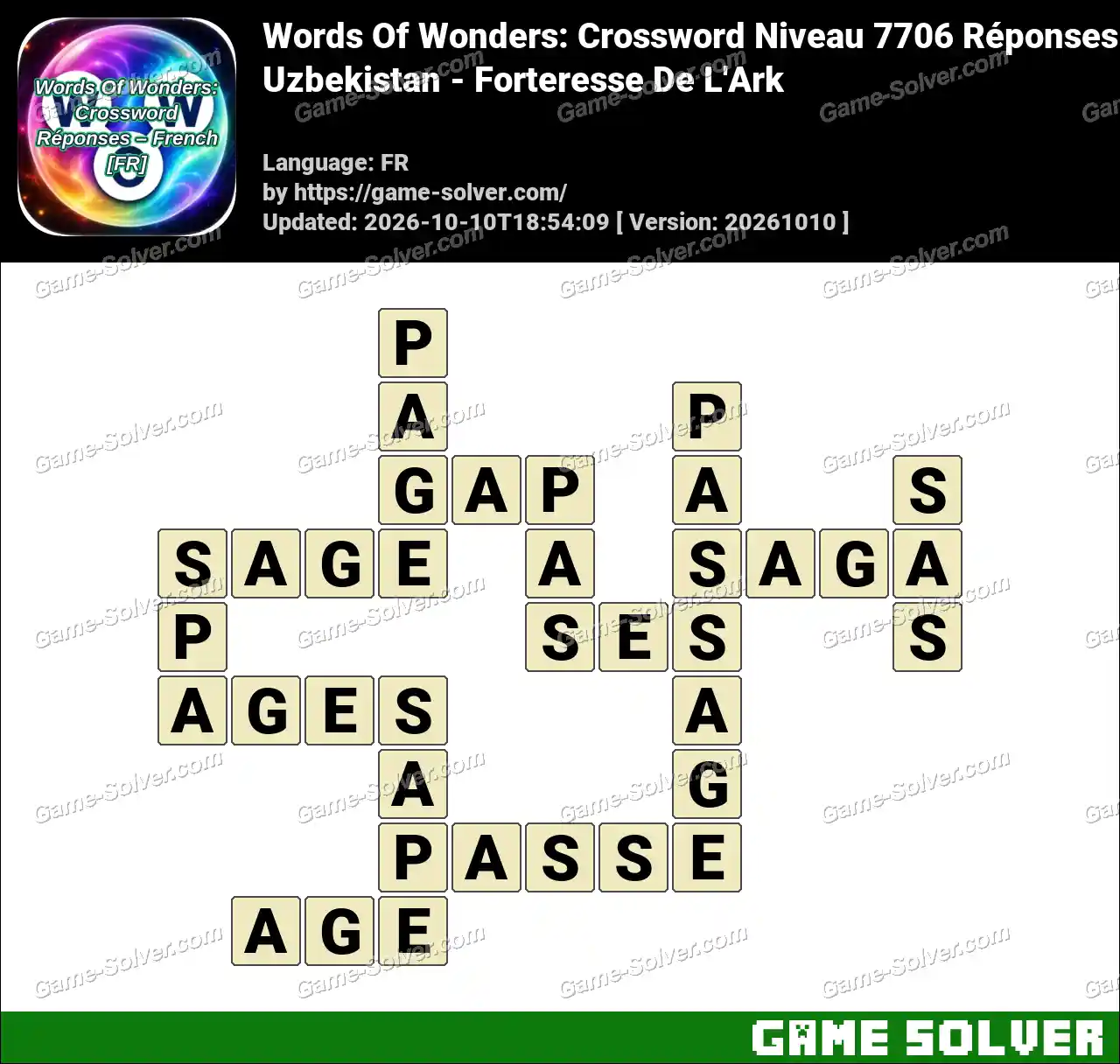 Words Of Wonders: Crossword Niveau 7706 Réponses – Uzbekistan – Forteresse De L’Ark